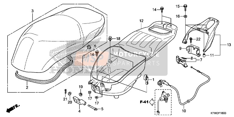 Honda SH300AR 2014 Caja de equipaje/Asiento para un 2014 Honda SH300AR